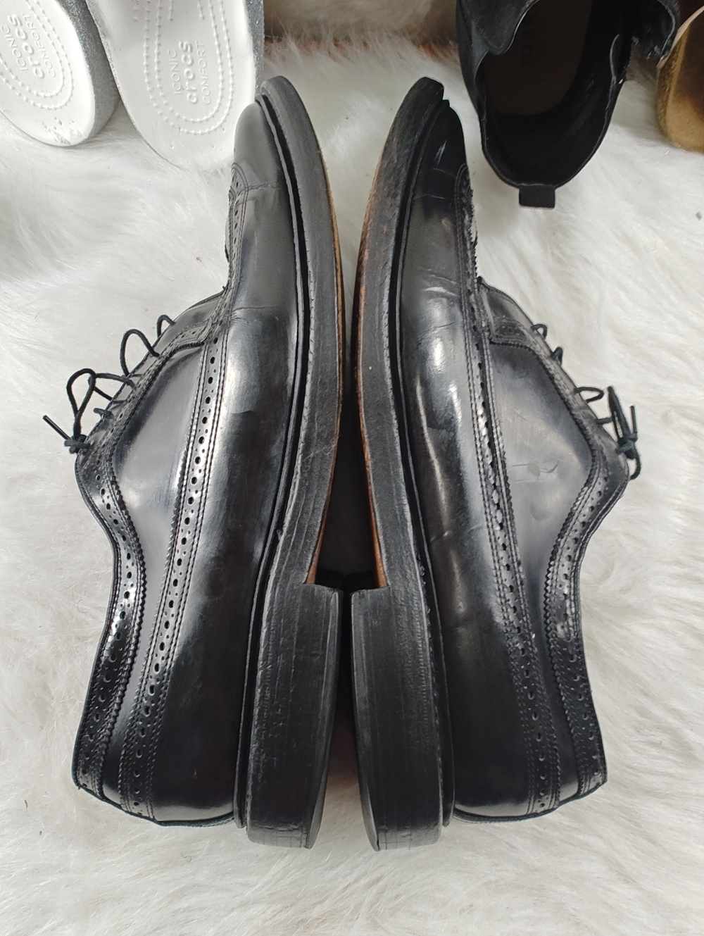 Allen Edmonds MacNeil Black Leather Wingtip Dress Shoes Men’s Size 12 D USA - Picture 13 of 14